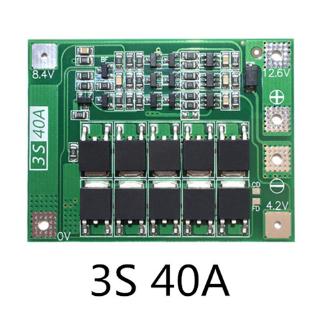 แผงป้องกันแบตเตอรี่ลิเธียม BMS 3S 40A 11.1V 12.6V 18650 สามารถไดรฟ์เจาะกระแส 40A