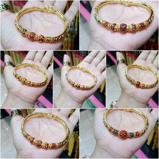 Gold Bangle กำไลข้อมือทองงานลงยา งานสวยมากกกกก ตัวเรือนมีน้ำหนักเท่าทองแท้ค่ะ