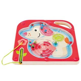 ของเล่นไม้ Puzzle ที่ให้เด็กๆสนุกไปกับการเล่นเคลื่อนย้ายลูกบอลในเขาวงกต ลายพี่หมาน้อยเปเป้แบรนด์ Hape รุ่น A-Mazing Pepe