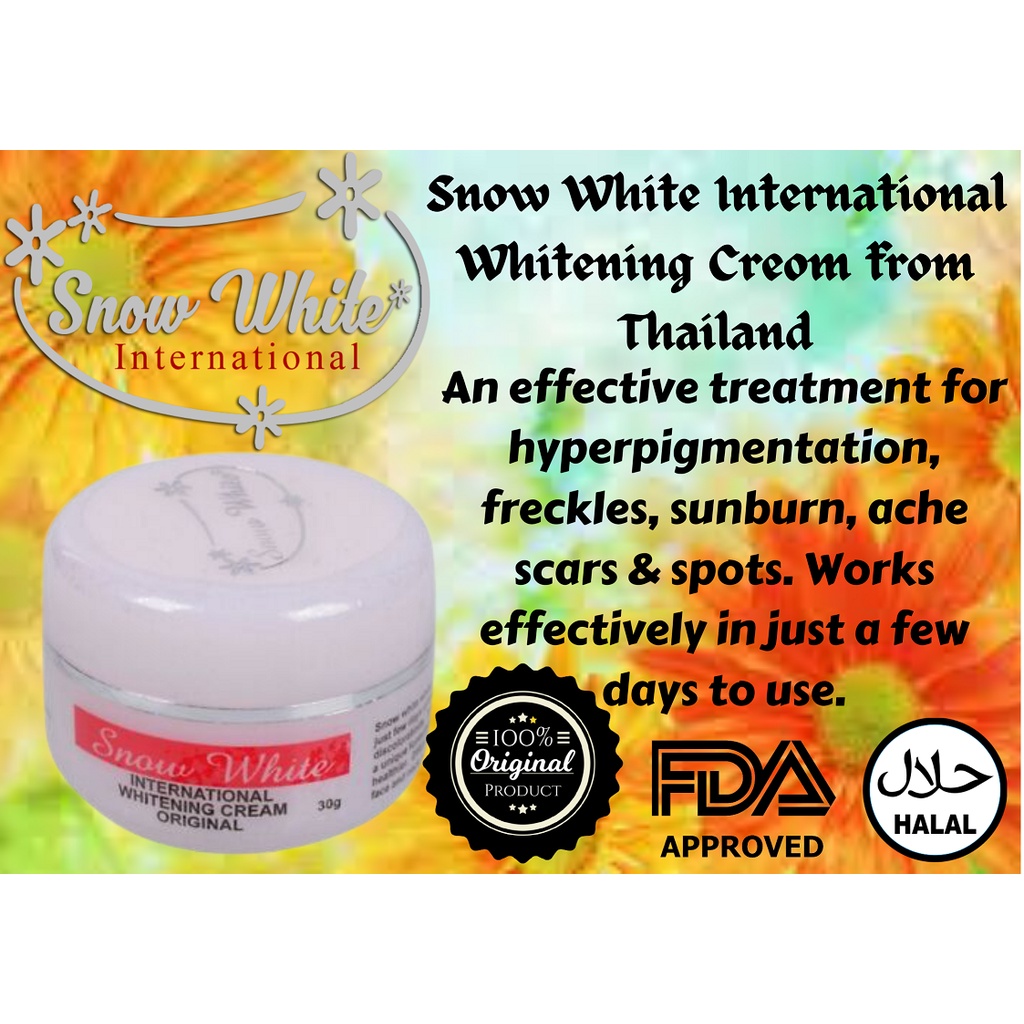 Snow White International Whitening Cream Original 30g Expiry Date : Nov 2028
