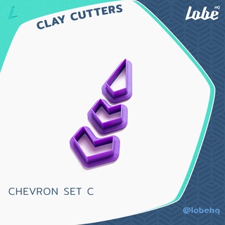 Chevron Shape Clay Cutter/Clay Earring Cutter/ Plastic Polymer Cutter/แม่พิมพ์กดดินโพลิเมอร์รูปทรง Chevron เซ็ต 3 ชิ้น