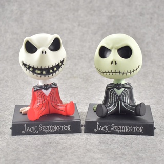 โมเดลฟิกเกอร์ อนิเมะ Jack The Nightmare Before Christmas Will Shake His Head ขนาด 11 ซม. สําหรับตกแต่งรถยนต์