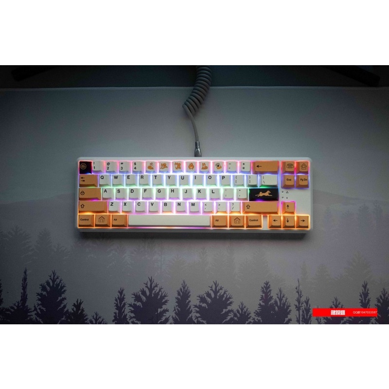 Mika Doge Theme 154-KEY Keycap Set PBT Dyesub Cherry Profile ชุดคีย์แค ...