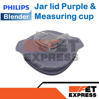 Jar lid Purple &amp; Measuring cup ฝาโถปั่นพร้อมคัพอะไหล่แท้สำหรับเครื่องปั่น PHILIPS รุ่น HR2221