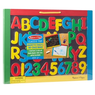 [กระดาน2หน้า] รุ่น 145 กระดานแม่เหล็ก ไวท์บอร์ด แม่เหล็ก 37 ชิ้น + อุปกรณ์ Melissa & Doug Chalk Board & White Board with Alphabet Magnet รีวิวดีใน Amazon USA มาลิซ่า 3 ขวบ