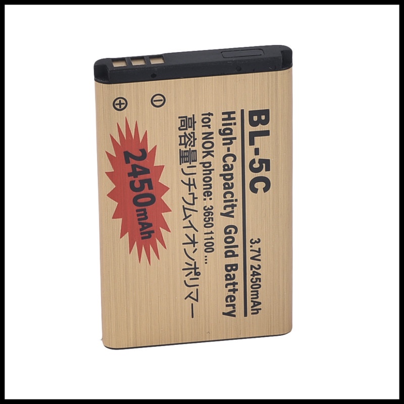 High Capacity Gold BL-5C Battery For Nokia 2610 1100 1110 1112 1116 6230 6630 N70 N71 N72 N91 E60 BA