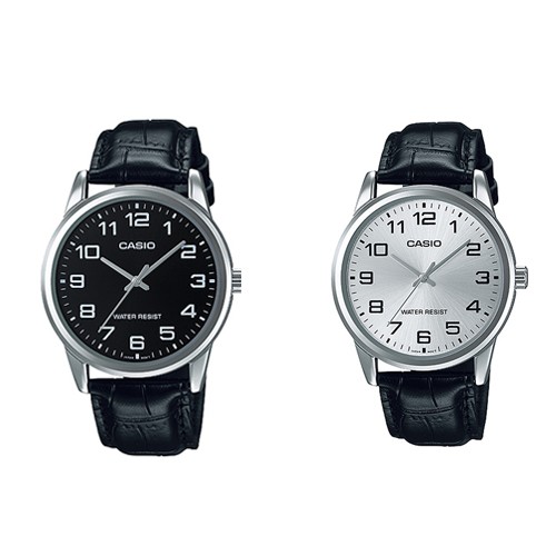 Casio นาฬิกาข้อมือผู้ชาย สายหนัง รุ่น MTP-V001L-MTP-V001L-1B,MTP-V001L-7B