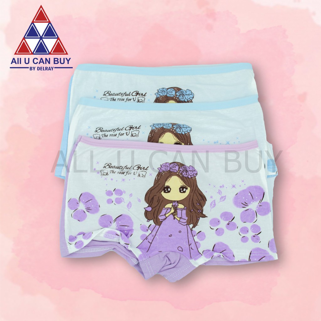 ALL U CAN BUY กางเกงซับในเด็กหญิง แพ็ค3ตัว คละสี คละแบบ