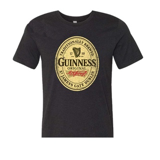 เสื้อยืดแขนสั้น พิมพ์ลายโลโก้กราฟฟิค Guinness Beer Label The Irish Stout Brewery สําหรับผู้ชาย