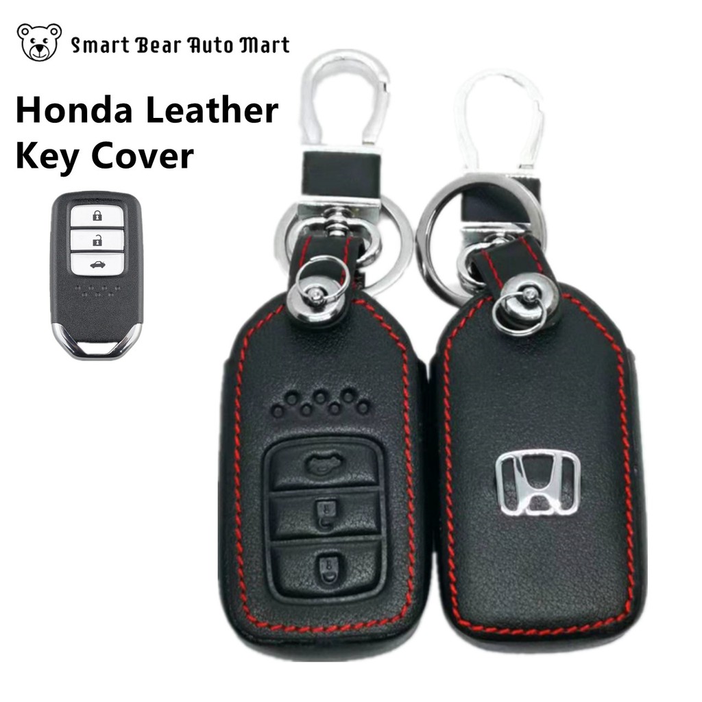 Honda City Honda CRV Honda accord Keyless Smart Entry Push Start Leather Remote Key Cover 3 ปุ่ม