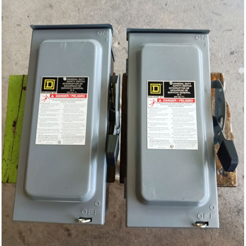 SQUARE D Schneider, ตู้ Square D Safety Switch, เซฟตี้สวิทซ์ 2P 240V 60A D222NRB ได้ใน&นอกอาคาร