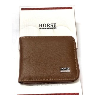 กระเป๋าสตางค์หนังแท้100% เรียบหรู ทันสมัย ยี่ห้อHorse Imperial (สีน้ำตาลเบสซิปรอบ)