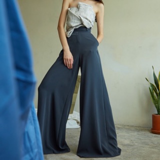 SILA Victoria Wide Leg Pants กางเกง สี Blue spruce