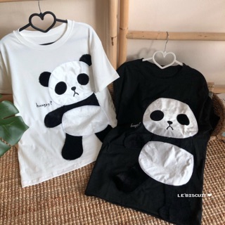 เสื้อแพนด้า 🐼 เสื้อคอกลมทรงoversizeแต่งลายน้องหมีแพนด้านหิวววว