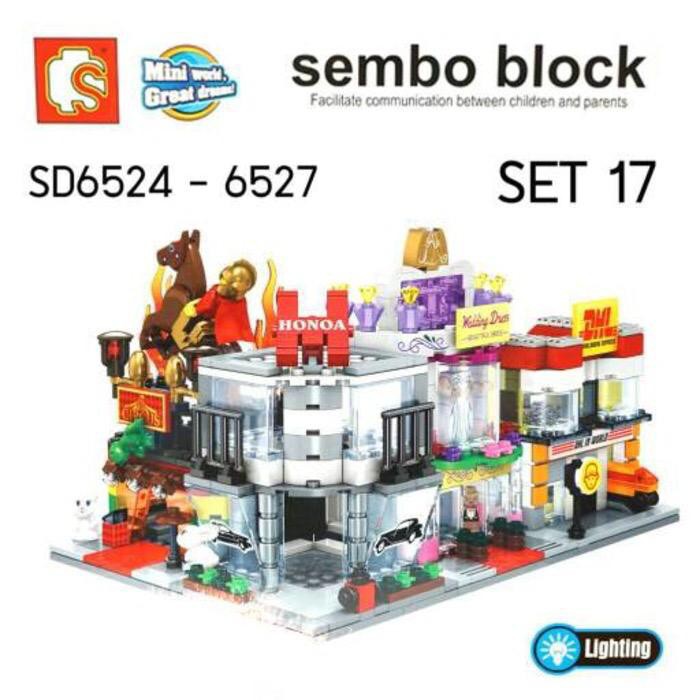 Sembo SD6524 - SD6527 Mini Street Building Block With LED Light(Lego Compatible) 1 ชุด มี 4 กล่อง