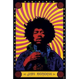 Jimi Hendrix Psychedelic Rock and Roll โปสเตอร์เพลงนักร้องกีตาร์ไฟฟ้า สําหรับตกแต่งผนัง