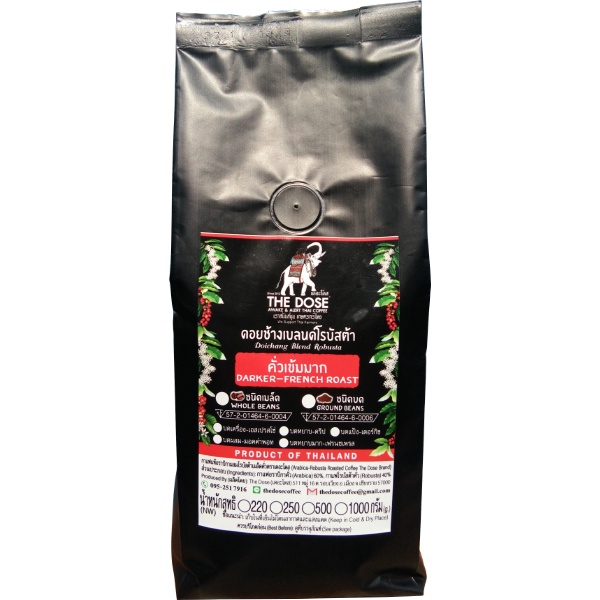 [ลูกค้าใหม่ลด 100 บาท] เดอะโดส-เมล็ดกาแฟอราบิกา+โรบัสต้า1KGสูตร2เกรดรวมArabica+Robusta  Roasted Coff