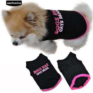 Cat Puppy Dog ฤดูร้อนผ้าฝ้ายขายส่งสัตว์เลี้ยงเสื้อตัวอักษร Print Vest Pet Clothes