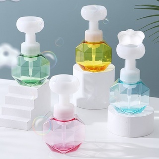 [พร้อมส่ง] ขวดเปล่าพลาสติกใสขวดสบู่เหลวรูปดอกไม้ขนาด 300ml
