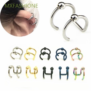 MXFASHIONE Hip Hop Lips Ring Gifts Body Jewelry Fake Nose Ring Women New Stainless Steel Men False Piercing Party Bar Clip Earring