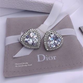 Diamond Earring ต่างหูเพชร ต่างหูออกงาน  ตกแต่งด้วยเพชร CZ แท้ ดีไซน์ modern