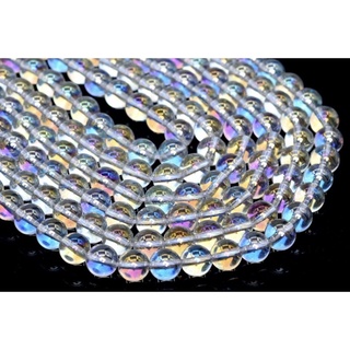 42 Cm Long Rainbow Aura Quartz Round Beaded Strand 6 mm 10 mm 12 mm available for sale