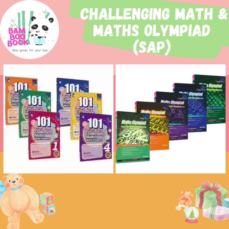 ชุดหนังสือ แบบฝึกหัดคณิตศาสตร์ 101 challenging Math และ Olympiad Math SAP