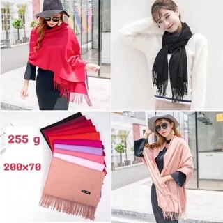พร้อมส่ง!🔥🔥ผ้าพันคอ แคชเมียร์ ผ้าคลุมไหล่ของผู้หญิง 255g ขนาด200x70cm 🔥🔥