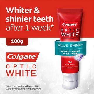 ยาสีฟัน คอลเกต อ๊อฟติค ไวท์ พลัส ชายน์ ยาสีฟันเพื่อฟัน100 กรัม Colgate Optic