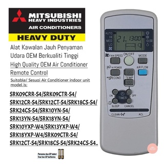 Mitsubishi Heavy Industries รีโมทควบคุมเครื่องปรับอากาศ พร้อมการไหลของอากาศ (ของแท้ หรือ คุณภาพสูง แบบเปลี่ยน)