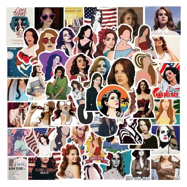 50 ชิ้น/เซ็ต Lana Del Rey สติ๊กเกอร์ Star Singer สติ๊กเกอร์กันน้ํารูปลอก