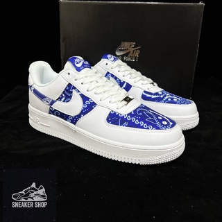 🔥รองเท้า🔥Nike Air Force 1 “07” White/Blue รองเท้าผ้าใบผู้ชายและผู้หญิง