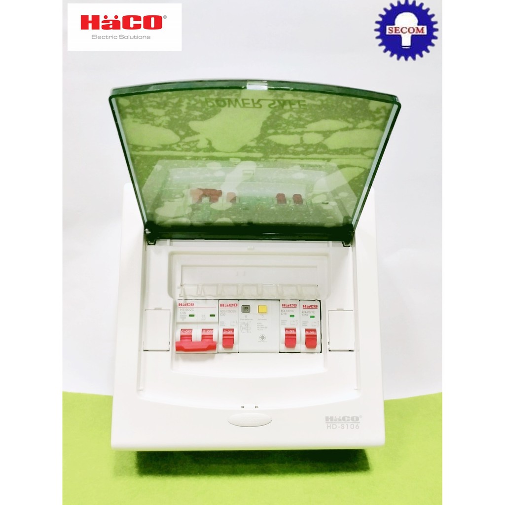 HACO CFS6/50-MR2 Consumer Unit Full Set MAIN RCBO 2P 50A 6 ช่อง + ลูกย่อย 2 ตู้คอนซูมเมอร์ ของแท้เป็