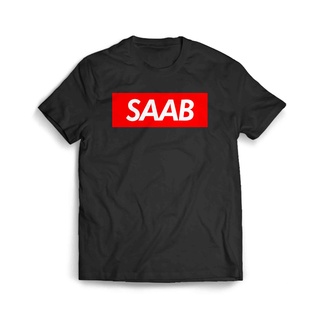 เสื้อผ้าผชเสื้อยืด พิมพ์ลายโลโก้ SaabS-5XL