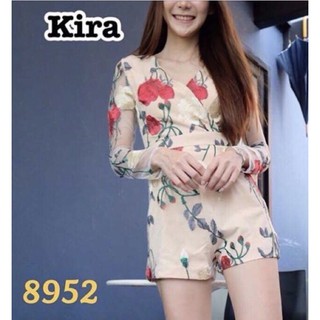 จั๊มสูทลายดอกป้ายkira