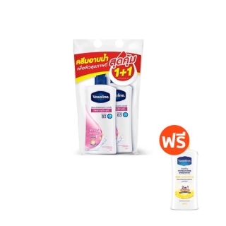วาสลีน เฮลธี้ พลัส เฮลธี้ ไบร์ท ครีมอาบน้ำ แพ็คคู่ Vaseline Healthy Plus Body Wash 400 ml. Twin Free Vaseline Pump