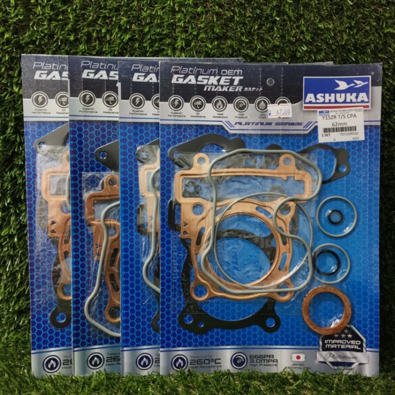 ปะเก็นชุดบน Ashuka Y15 / Y15 V1 / Y15 V2 พร้อมปะเก็นหัวทองแดง (57mm / 62mm / 63mm / 65mm / 66mm / 68