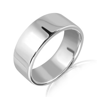 MachuSilver แหวนเงินแท้ 925 Sterling Silver แหวนเงินเกลี้ยง 8mm พร้อมถุงกำมะหยี่