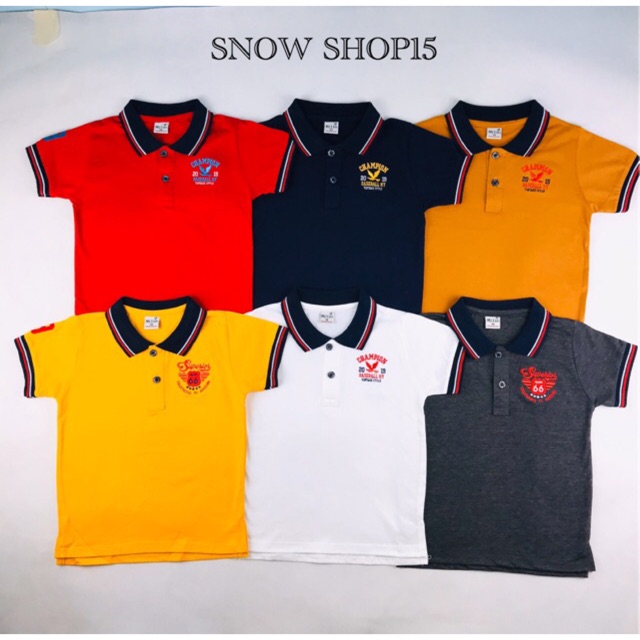 เสื้อเชิ้ตเด็กคอปกสีพื้นแขนสั้น(S,M,L,XL,2xL)