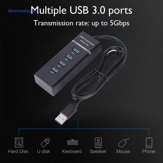 Electronicmall01* อะแดปเตอร์ฮับแยก USB 3.0 5Gbps 4 พอร์ต