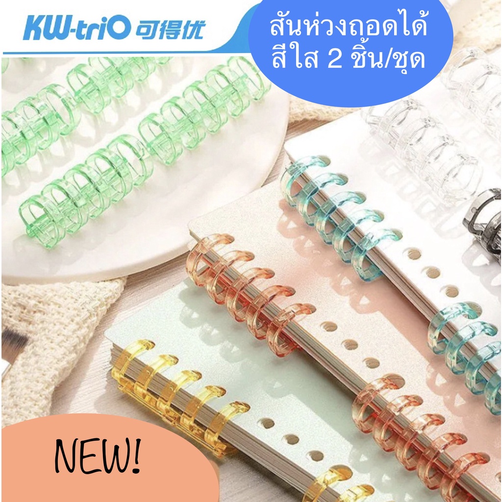 สันห่วงถอดได้ 11มม. 12.5มม. สีใส ชุดละ2ชิ้น สันห่วงเข้าเล่ม DIY Kw-Trio
