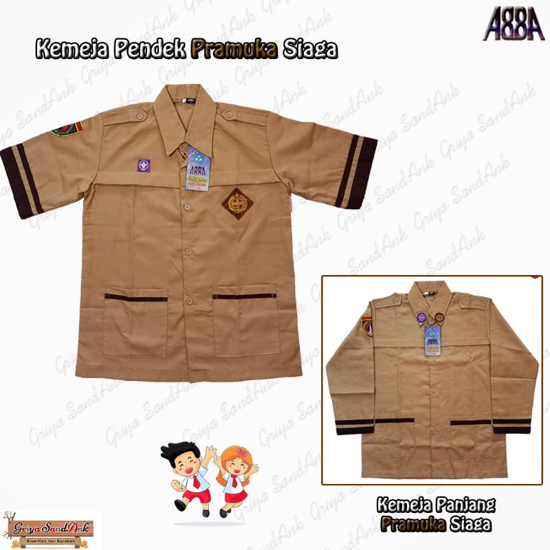 Kemeja Abba Brand SD/MI Long & Short Sleeve Alert & Raising Scout Shirts