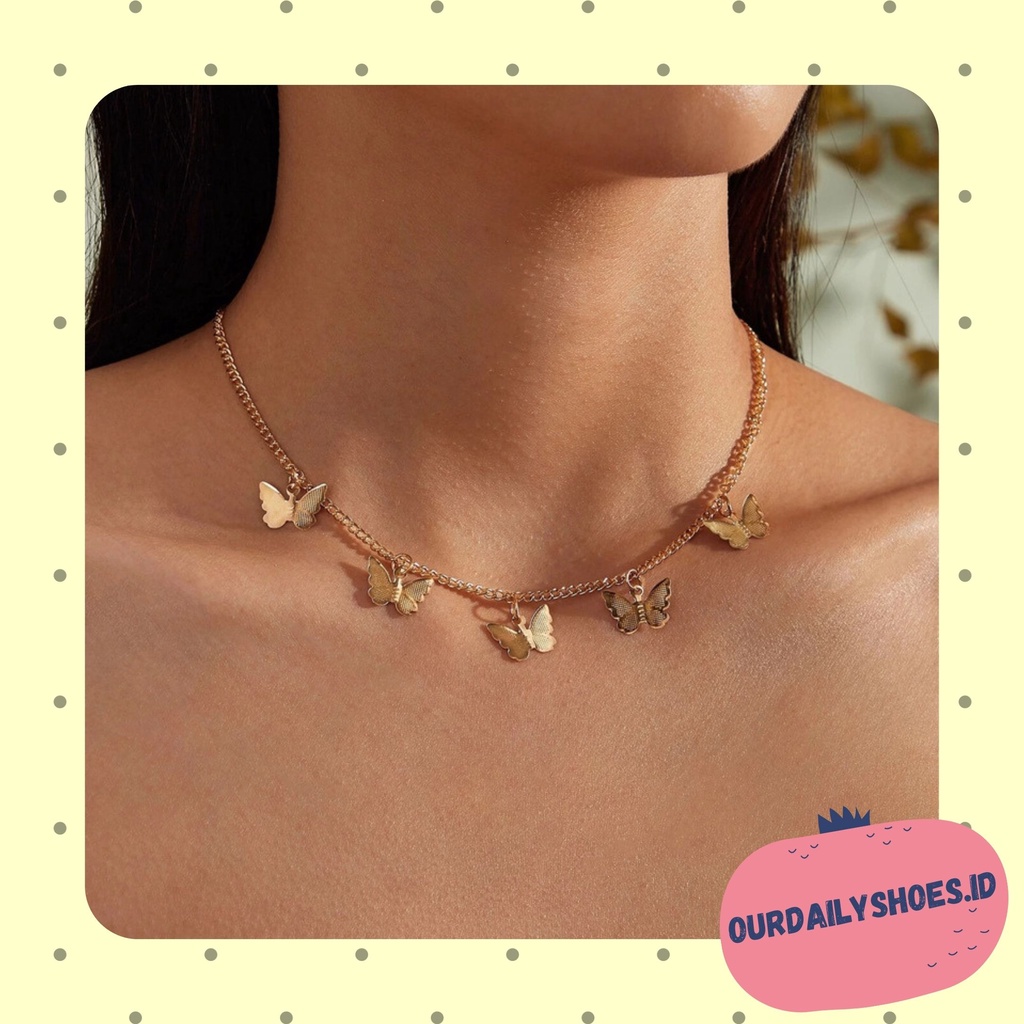 [ODS] สร้อยคอโซ่จี้ผีเสื้อสแตนเลส