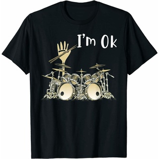 เสื้อยืด พิมพ์ลายเครื่องดนตรีกลอง IM Ok Drummer แฟชั่นใหม่ สําหรับคู่รัก