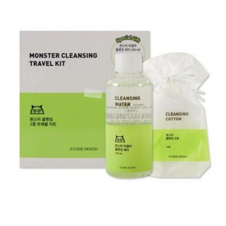 Etude House monster cleansing travel kit  (100 ml + cotton 30 ชิ้น)