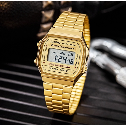 Casio watch นาฬิกาข้อมือ รุ่น A168WG-9W  เรือนทอง สไตล์วินเทจสุดฮิต ประกันศูนย์ CMG 1 ปี