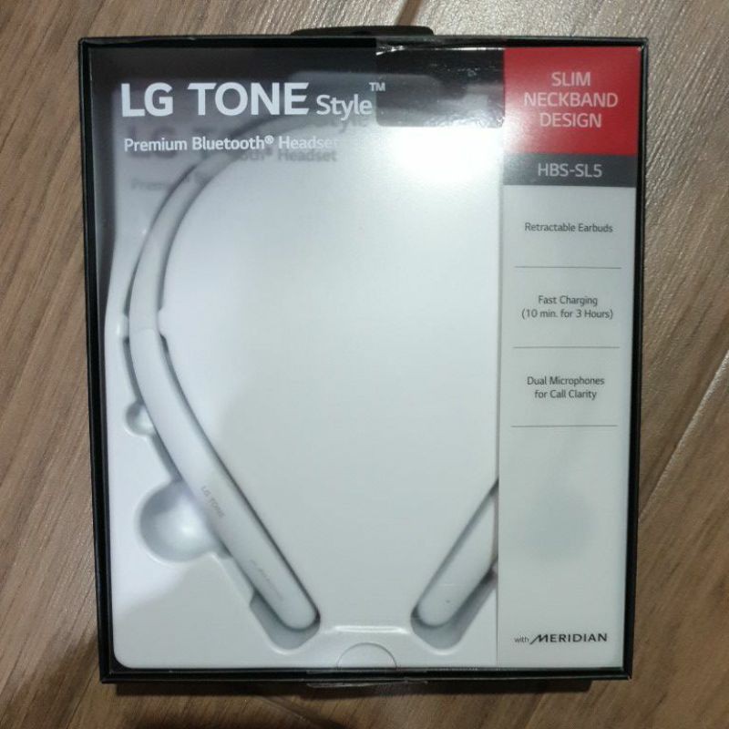 (ส่งต่อ)หูฟังคล้องคอบลูทูธไร้สาย LG TONE style HBSSL5 สีขาว (bluetooth