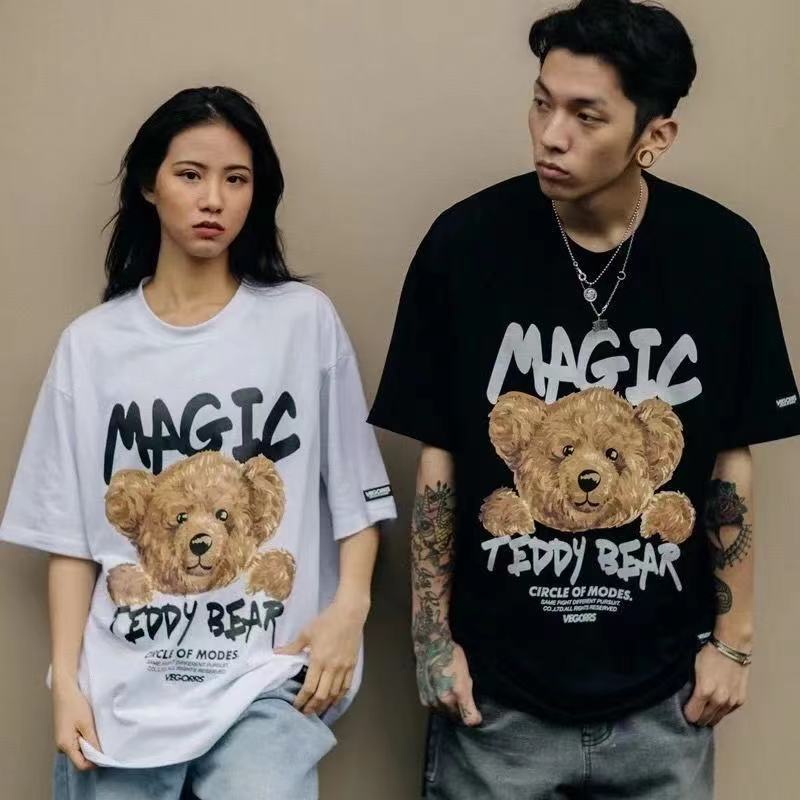 aililai1688เสื้อยืดแขนสั้นลายคอกลมลายหมีใหญ่สวยๆเท่ๆเนื้อผ้าดีใส่สบายไม่ร้อนใส่คู่ใส่เที่ยวได้เลยจ้า