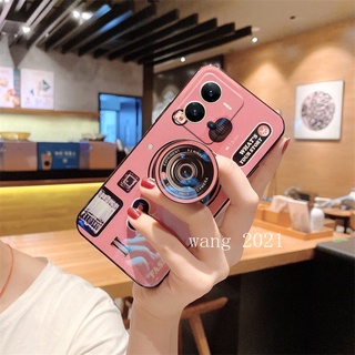 Ready Stock Phone Case VIVO Y16 V25 V25e V25 Pro 5G Y35 2022 Y22 Y22s เคส Casing Blu-ray Camera Pattern with Airbag Stand Soft Case Back Cover เคสโทรศัพท