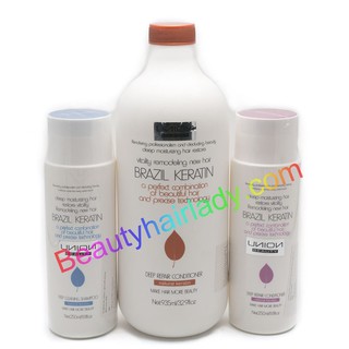 👙Union Beauty Brazil Keratin (set3ชิ้น) ฟื้นฟูผมเสีย ผมผ่านเคมี ผมช๊อต แห้งชี้ฟู เคราติน ยูเนี่ยน บำรุงผมสวย ตรง ใช้ดี